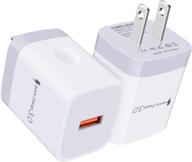 🔌 quick charge 3.0 fast charging block ac adapter wall charger plug for iphone, samsung galaxy s21 ultra s20 fe 5g s20+ note 20 s10 lite s10 5g s10e s9 s8 s7 a01 a10e a20 a21 a50 a51 a71 logo