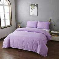 🛏️ twin size bedding duvet cover sets with 1 pillow sham & super soft brushed microfiber comforter cover 2-piece set - zipper closure, lavender color logo