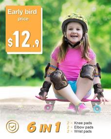 img 2 attached to 🛡️ MOUNTALK Love-S Knee Pads Set: Ultimate Protection for Kids/Toddlers - Elbow Pads, Wrist Guards, and Knee Pads for Boys and Girls