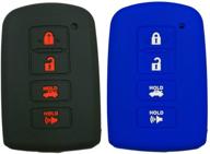 alegender qty(2) 4btn smart key fob remote covers case holder jacket for toyota highlander rav4 camry avalon corolla logo