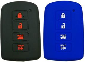 img 4 attached to Alegender Qty(2) 4Btn Smart Key Fob Remote Covers Case Holder Jacket For Toyota Highlander RAV4 Camry Avalon Corolla