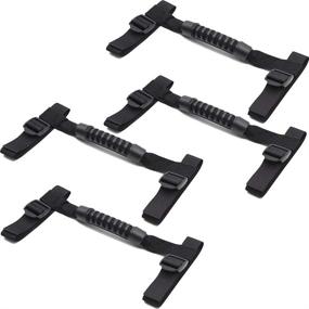 img 4 attached to 🚗 Roll Bar Grab Handles 4 Packs - Perfect Passenger Grips Handle for Jeep Wrangler YJ TJ JK JKU JL JLU Sports Sahara Freedom Rubicon X & Unlimited 1995-2020 - Black Roll Bar Grab Handle Set