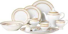 img 1 attached to 🍽️ Luxurious Lorenzo Amelia 57 Piece Dinnerware Service: Elevate Your Dining Experience