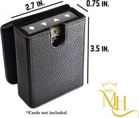 img 2 attached to 🃏 High-Quality Real Leather Playing Card Case - Fits Poker, Bridge, and Other Card Games - Single Deck Capacity - Magnetic Closure - Black - MakersHandCo