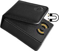 🃏 high-quality real leather playing card case - fits poker, bridge, and other card games - single deck capacity - magnetic closure - black - makershandco логотип