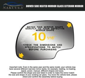 img 1 attached to 🔍 Compatible Driver Side Heated Mirror Glass Exterior Mirror for Cadillac Escalade, GMC Sierra, Silverado, Sierra Classic, Yukon, Suburban, Arrow Signal, Tahoe - Replace Part # 88944391