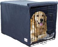 🐶 premium ultra absorbent microfiber chenille dog crate padded covers by my doggy place: durable & washable kennel protector privacy shield in brown and charcoal, available in small, medium, large. логотип