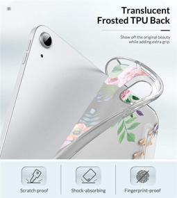 img 2 attached to 🌸 MoKo Case for New iPad Air 4th Generation 2020 - 10.9", Smart Trifold Stand, Slim Folio Case with Soft TPU Frosted Translucent Back Cover, Auto Wake/Sleep, Fragrant Flowers Design