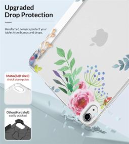 img 1 attached to 🌸 MoKo Case for New iPad Air 4th Generation 2020 - 10.9", Smart Trifold Stand, Slim Folio Case with Soft TPU Frosted Translucent Back Cover, Auto Wake/Sleep, Fragrant Flowers Design