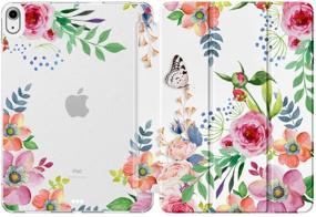 img 4 attached to 🌸 MoKo Case for New iPad Air 4th Generation 2020 - 10.9", Smart Trifold Stand, Slim Folio Case with Soft TPU Frosted Translucent Back Cover, Auto Wake/Sleep, Fragrant Flowers Design