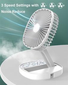 img 2 attached to XttnBM 7-Inch Air Circulator Fan: Compact Foldable Desk Fan with 3 Speeds, 180 Degree Pivoting Head, USB or Rechargeable Battery Power, Enhanced Cooling with Ice Groove Design, Ideal for Summer (White)