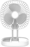 xttnbm 7-inch air circulator fan: compact foldable desk fan with 3 speeds, 180 degree pivoting head, usb or rechargeable battery power, enhanced cooling with ice groove design, ideal for summer (white) логотип