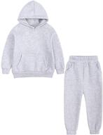 boys' brushed sweatsuit pullover: stylish tracksuit sweatshirt for active wear logo