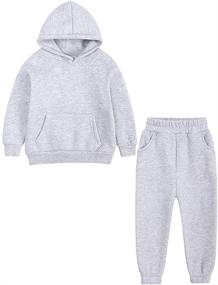 img 4 attached to Boys' Brushed Sweatsuit Pullover: Stylish Tracksuit Sweatshirt for Active Wear