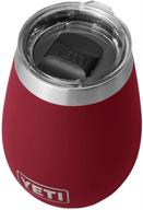 🍷 yeti rambler 10 oz wine tumbler, vacuum insulated, stainless steel with magslider lid - harvest red logo