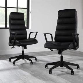 img 4 attached to Premium Black Bonded Leather Executive Chair: HON Basyx Bolster – Commercial-Grade, Ideal for Office Spaces