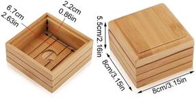 img 3 attached to 🧼 JNDJNFV Wooden Soap Box, Bamboo Soap Dish Tray Holder with Storage Rack Container - Handcrafted Bathtub Shower Dish Accessories - Keeps Soap Dry for Bathroom, Home, Outdoor, Hiking, Camping Use