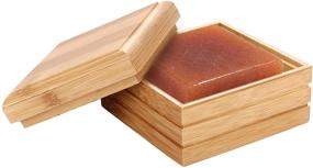 img 4 attached to 🧼 JNDJNFV Wooden Soap Box, Bamboo Soap Dish Tray Holder with Storage Rack Container - Handcrafted Bathtub Shower Dish Accessories - Keeps Soap Dry for Bathroom, Home, Outdoor, Hiking, Camping Use