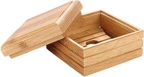 img 1 attached to 🧼 JNDJNFV Wooden Soap Box, Bamboo Soap Dish Tray Holder with Storage Rack Container - Handcrafted Bathtub Shower Dish Accessories - Keeps Soap Dry for Bathroom, Home, Outdoor, Hiking, Camping Use