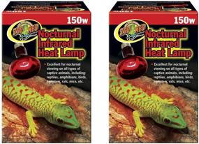 img 1 attached to 🔴 Zoo Med (2 Pack) 150W Red Infrared Heat Lamp