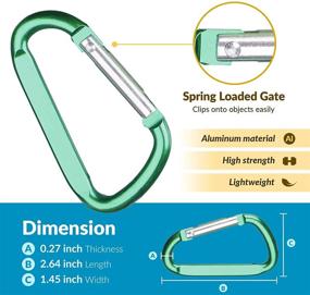 img 3 attached to 🔑 Связывающая цепочка Neteez Keychain с карабином - маленькое кольцо D-образное легкое цветовое набор ключевой цепи клипа для пояса наружных рюкзаков Застёжка-карабин для ворот Кемпинг, набор из 6 штук.