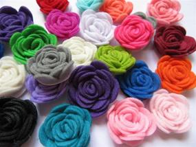 img 4 attached to 🌸 YYCRAFT 20PCS Felt Flower Rose 1.5" 4D Applique/Bow-Mix: Vibrant Floral Embellishments for Crafting Delight!