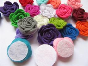 img 3 attached to 🌸 YYCRAFT 20PCS Felt Flower Rose 1.5" 4D Applique/Bow-Mix: Vibrant Floral Embellishments for Crafting Delight!