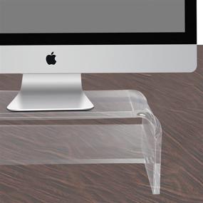 img 1 attached to 🖥️ Sturdy 2 Tier Acrylic Monitor Stand: TINOMAR Ergonomic Riser for iMac, PC, Laptop, TV, Printer – Ideal for Home and Office