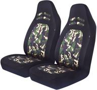 pic auto high back camo car seat covers, airbag 🚗 compatible, crafted with durable oxford fabric, universial fit (set of 2) logo