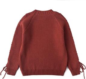 img 3 attached to 👚 Curipeer Cute Lace Up Crewneck Knit Sweater for Girls | Long Sleeve Pullover | Holiday 6-13Y