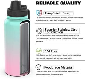 img 3 attached to Macrosaving 27oz Water Bottle with Straw and 3 Lids - Double Wall Vacuum Insulated Stainless Steel Leakproof Travel Thermos for Biking and Hiking - BPA Free