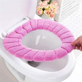img 1 attached to Taylor Gre 5 pcs Bathroom Soft Thicker Toilet Seat Cover Pads: Stretchable, Washable, Easy Installation & Cleaning for Comfort