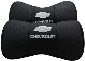 img 4 attached to Genuine Leather Bone-Shaped Car Seat Pillow: Ultimate Neck Rest for Chevrolet Lovers