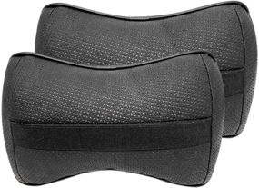 img 1 attached to Genuine Leather Bone-Shaped Car Seat Pillow: Ultimate Neck Rest for Chevrolet Lovers