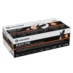 img 1 attached to 🧤 Halyard Black-Fire Nitrile Exam Gloves, Powder-Free, 5.5 mil Thickness, Extra-Large Size, 44759 (Box of 140)