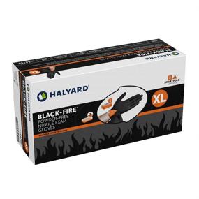 img 2 attached to 🧤 Halyard Black-Fire Nitrile Exam Gloves, Powder-Free, 5.5 mil Thickness, Extra-Large Size, 44759 (Box of 140)