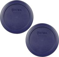 🔵 pyrex 7200-pc 2 cup dark blue round storage lids - 2 pack: secure and practical storage solution for your kitchen logo