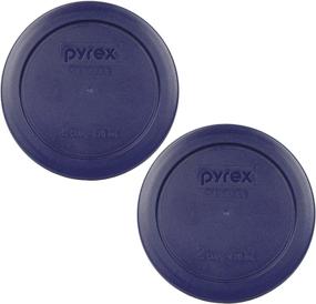 img 1 attached to 🔵 Pyrex 7200-PC 2 Cup Dark Blue Round Storage Lids - 2 Pack: Secure and Practical Storage Solution for Your Kitchen
