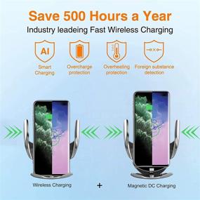 img 2 attached to 🚘 Auto Sense Air Vent Mount Car Phone Holder Charger | 15W Fast Magnetic Charging and Wireless Charging | Compatible with iPhone 12/11/X/8/7/6/Samsung/Sony/LG (with 3 Magnetic Head)