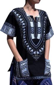 img 2 attached to 🌍 Explore the Vibrant African Dashiki Collection: Unisex Printed Men's Clothing and Sleepwear by RaanPahMuang