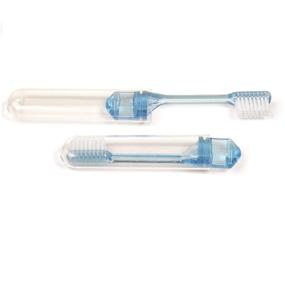 img 4 attached to 🦷 100 Pack Freshmint 2-Piece Travel Toothbrush: Individually Wrapped for Safety, Collapsible Design, Soft Nylon Bristles and Easy Grip