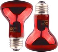 🦎 reptile red night light bulb - 50w infrared basking spot lamp: heat source for bearded dragon, turtle, hermit crab, leopard gecko tank - pack of 2 logo