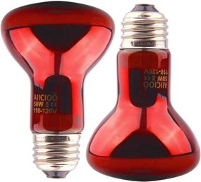 img 4 attached to 🦎 Reptile Red Night Light Bulb - 50W Infrared Basking Spot Lamp: Heat Source for Bearded Dragon, Turtle, Hermit Crab, Leopard Gecko Tank - Pack of 2