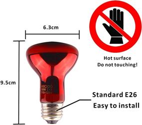 img 3 attached to 🦎 Reptile Red Night Light Bulb - 50W Infrared Basking Spot Lamp: Heat Source for Bearded Dragon, Turtle, Hermit Crab, Leopard Gecko Tank - Pack of 2