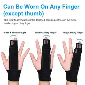 img 3 attached to 🤞 Adjustable 2-Finger Splint for Trigger Finger - Metal Straightening Immobilizer for Sprains, Arthritis, Mallet Injury - Full Hand and Wrist Support Brace