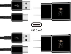 img 4 attached to 🔌 2-Pack USB C Fast Charger 6.6ft Type C (Wall Charger+USB C Cable) for Samsung Galaxy S8/S8+/S9/S9+/S10e/S10/S10+/Note8/Note9 (Black)