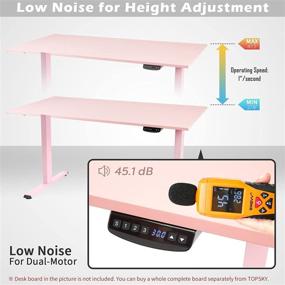 img 2 attached to 💗 Pink TOPSKY Dual Motor Electric Adjustable Standing Computer Desk: Ideal for Home and Office Spaces