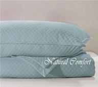 🔵 organic comfort matelassé king size blanket coverlet, retro polka dot/water blue logo