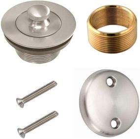 img 4 attached to 🛁 Brushed Nickel Tub Drain Assembly - All Brass Construction - Conversion Kit for Wholesale Plumbing Supplies