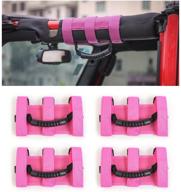🎀 pink roll bar grab handles for jeep wrangler: tj, jk, jl & unlimited (4 door) logo